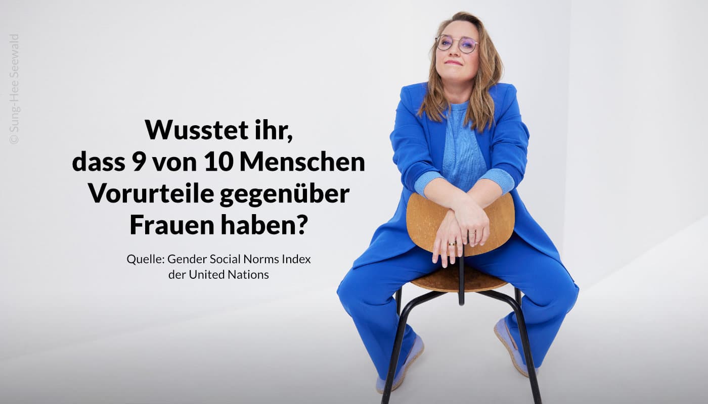 Portait von Natascha Hoffner zum herVIEW Beitrag: Wusstet ihr, dass 9 von 10 Menschen Vorurteile gegenüber Frauen haben?